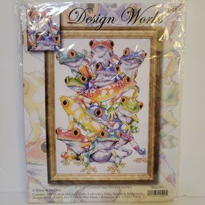 Design Works Frog Pile Cross Stitch Kit 2599 NEW Crafts Needle Work